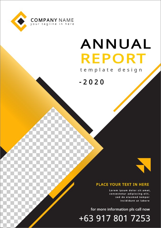 18052-Annual Report With Abstract Background Black And Yellow On Color preview